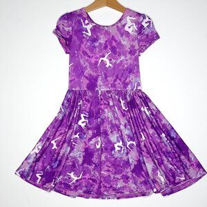 DotDotSmile Size 3/4 Classic Cap Dress - NWT Purple Gymnastic Print